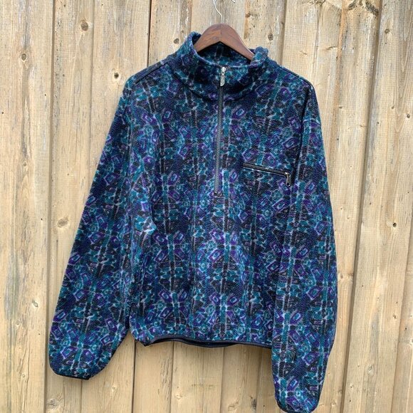 Vintage 1992 The North Face Half Zip Patterned Jacket Large - Picture 3 of 13